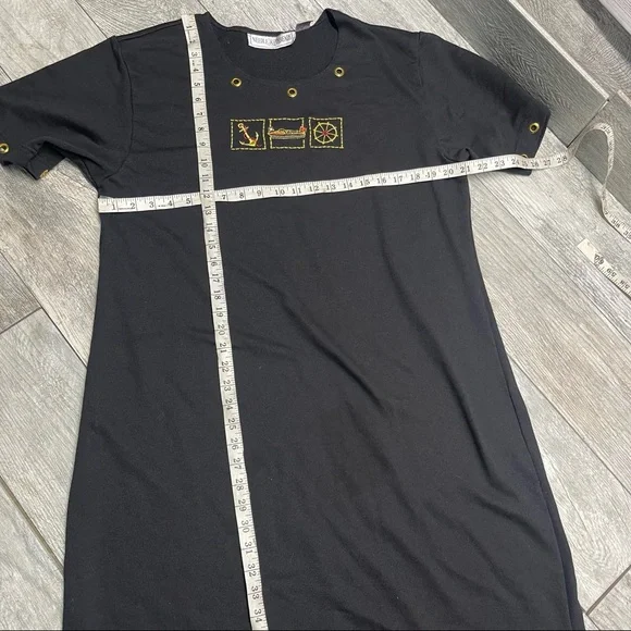 Needle & Threads Dress Size XL Long Black with Anchor - Picture 4 of 7